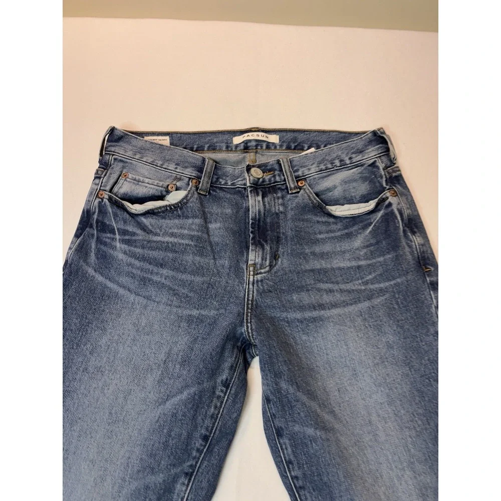 Pacsun Jeans Mens 31x32 Black Stacked Skinny Dark Wash Distressed‎ Pants